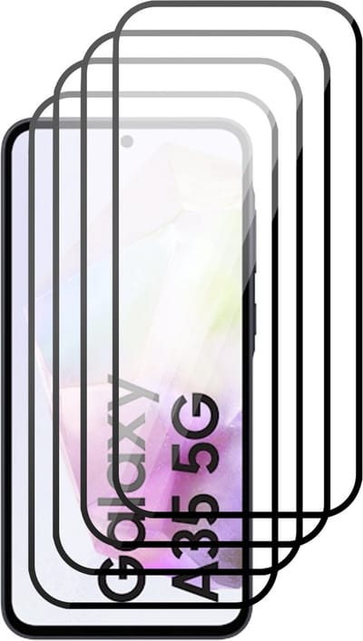 Screenprotector geschikt voor Samsung Galaxy A35 - 4x Volledig Dekkend Glas Screen Protector