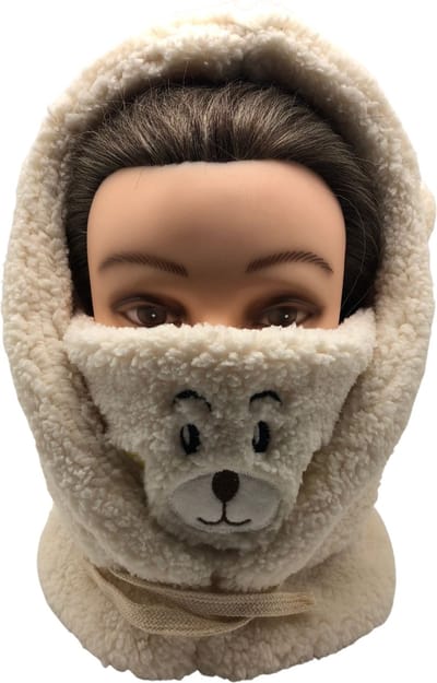 Beren Gezichtsmasker, Mondkap, Snoezig, Fluffy, Schattig, Beertje, Dier, Wit