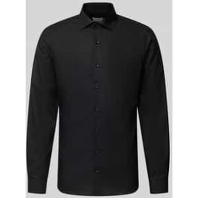 ETERNA slim fit overhemd - popeline - zwart - Strijkvrij - Boordmaat: 40 (EU maat: M)