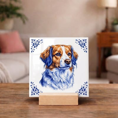 Delftsblauw Tegeltje 11x11 Cavalier King Charles Spaniël – Cadeau voor Hondenliefhebber