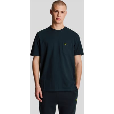 Lyle & Scott Heren Effen Pique Pocket T-Shirt in Marineblauw