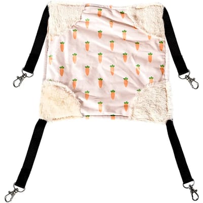 Duvo+ Carrot hangmat pluche wit voor knaagdieren L - 46x46x2cm