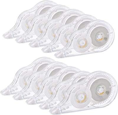 Correctietape - 10 stuks - Roller - 8 Meter Correctietape - Correctieroller - Compact - Compact Roller Correctietape - Mini - Pocket Mouse - Beschermde dop - Corrector - Direct Droog - Niet-giftig - Milieuvriendelijk - Voor studenten, leraren