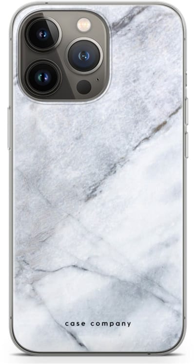 Case Company® - Hoesje geschikt voor iPhone 13 Pro hoesje - Witte marmer - Soft Cover Telefoonhoesje - Bescherming aan alle Kanten en Schermrand