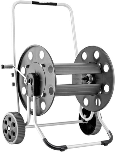 Slanghaspel Wagen - Slangenhouder Trolley - Tuinonderhoud Vereenvoudigen - Frame van Behandeld Metaal - 165m Slang Capaciteit - Zwart