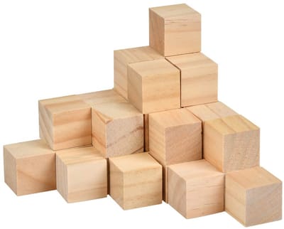Mini-kubus van hout, 30 stuks, glad, 30 x 30 mm, vierkante kubussen, natuurlijke vierkante blokjes, ruwe grenen, houten kubus voor stempels, cijfers, creatieve hobby's, alfabet