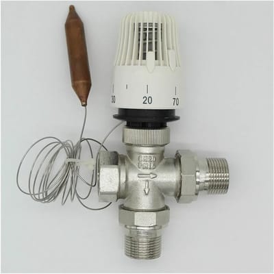 Thermostatische Radiatorkraan - Vloerverwarming Klep - Temperatuur Regeling - Afstandsbediening Functie - DN15 M30x1.5 - Zilverkleurig