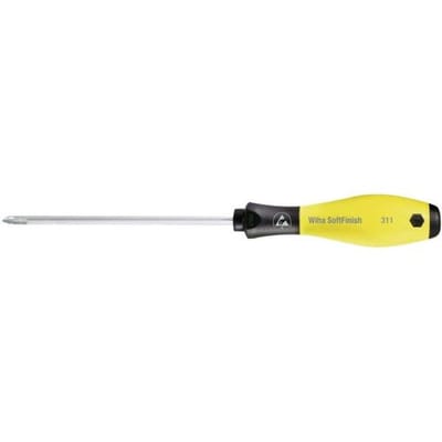 Wiha 08186 08186 ESD Kruiskop schroevendraaier PH 2 Koplengte: 100 mm DIN EN 61340-5-1