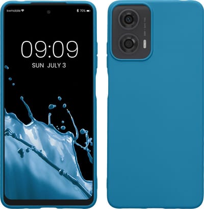 kwmobile telefoonhoesje geschikt voor Motorola Moto G24 / E14 / G04 / G04s - Hoesje voor smartphone - Back cover in Caribisch blauw