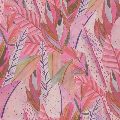 LEVENDIGE BLADEREN BEHANG | Natuur - Roze Lila Grijs Zwart - A.S. Création Anna D'Andrea
