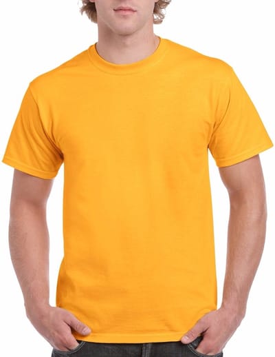 T-shirts goudgeel voor heren - zware 200gr kwaliteit - Basic shirts - Katoen - Korte mouwen - Comfort pasvorm M
