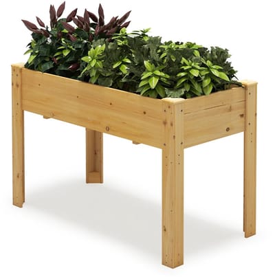 Kweektafel - Verhoogde Plantenbak met Opbergrek - Vurenhout - Voor Tuin - Balkon - Plantenbak voor buitenkweken - Natuurlijk hout