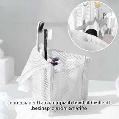 Transparante Toilettas voor Dames - Reisopbergzak, Grijs, Minimalistisch en Waterdicht, Ideaal voor Make-up en Toiletartikelen