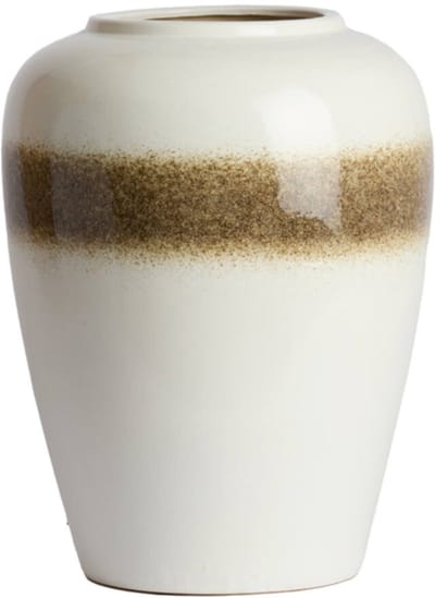 VALERIA keramieken vaas crème bruin Ø40x52 cm vaas - Light & Living