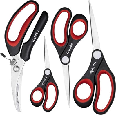 Multifunctionele Schaar Set van 4 - Scherpe Scharen voor Keuken, Koken, Naaien, Stoffen, Knutselen en Kantoorgebruik
