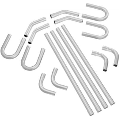 VEVOR Uitlaatset 16-delige DIY Universele Uitlaat Gemaakt van Gegalvaniseerd Staal 57,15 mm met Plug-in Aansluiting & Grote Uitlaatpijp, RVS Uitlaatpijp voor Uitlaatsysteem, voor Garage Auto Reparatiewerkplaats 4S Shop