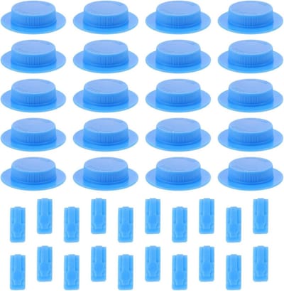 Ventielplug Set - Afdichtclips Compressiezakken - Ruimte Besparen - Luchtdichte Afsluiting - 20 Sets - Blauw