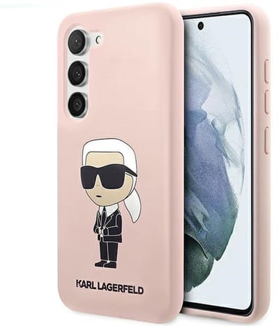 Karl Lagerfeld Ikonik Serie - Mobiele Telefoonhoesje - Roze - Stijlvol Design - Silicoon