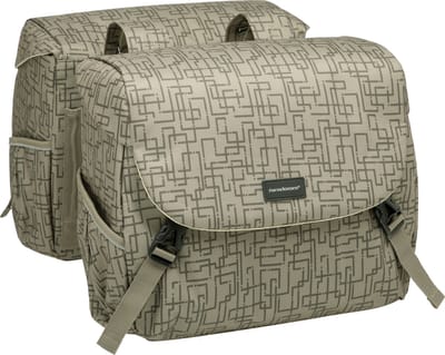 New Looxs Ivy Mondi Joy Dubbele Fietstas - 38 liter - Walnoot Ivy Grijs/Groen