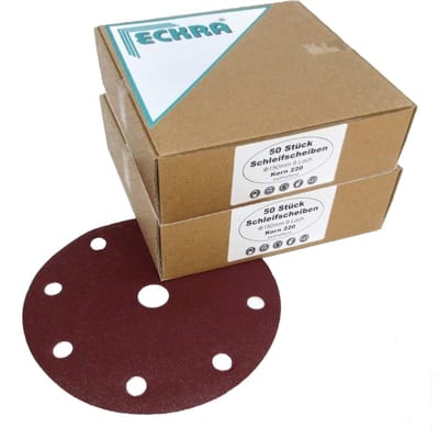 Slijpschijven Set - Schuurpapier Rond - Oppervlakken Glad Maken - Twee Korrels Inclusief - Ø150 mm 9 Gaten - Roodbruin