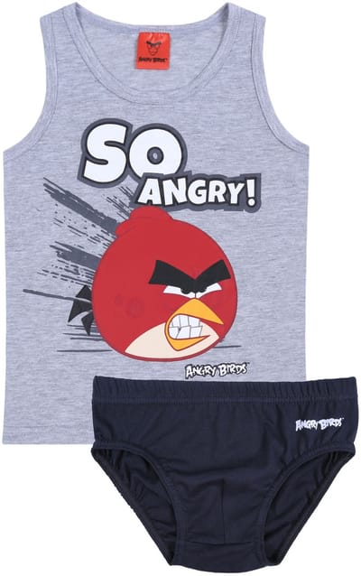 Grijs ondergoed t-shirt + slipje SO ANGRY! Angry Birds 6-7 jaar 122 cm