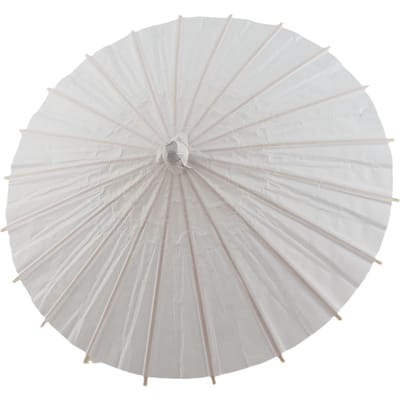 Parapluie décoratif en papier blanc, accessoire photo/cosplay pour école ou école. Diameter 40cm