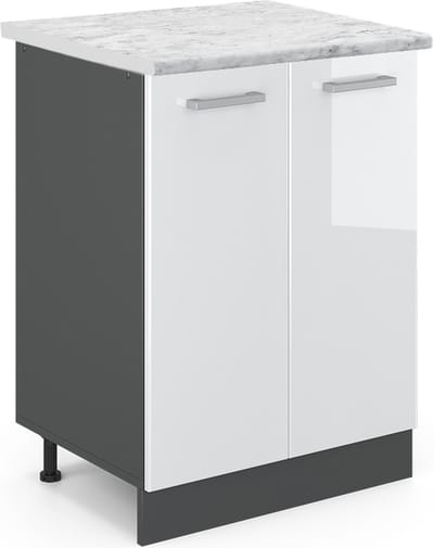 Vicco R-Line Keukenonderkast – 60 cm WB Marmer Wit Hoogglans