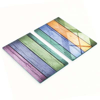 Glazen serveerplanken met afbeeldingen, kleurrijke planken 2x30x52 cm