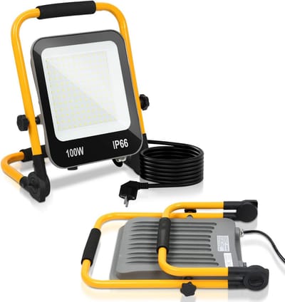 Krachtige 100W LED Bouwlamp Schijnwerper 10000LM met Kabel - IP66 Waterdicht voor Binnen & Buiten