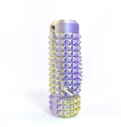 Little Fidget speelgoed-3D print-sleutelhanger-met klikknop-draaibaar-zintuiglijk-angst en stressvermindering-Lichtpaars-goud