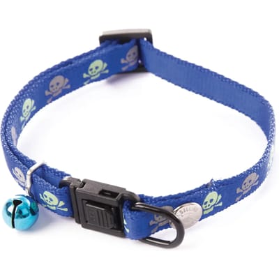 Kattenhalsband met doodskop van nylon Martin Sellier