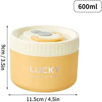 WORTHBUY – boîte à déjeuner thermique scellée Portable pour enfants, boîte à Bento en acier inoxydable 304 empilable pour micro-ondes, récipient alimentaire isolé jaune