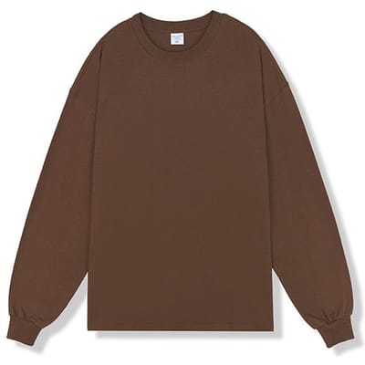 Nieuw effen kleur zwaargewicht puur katoen los basic onderlaag T-shirt met lange mouwen heren trendy kleurblokkering XXL white