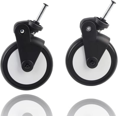 Kinderwagenwielen - Wielen Kinderwagen - Kinderwagen Reparatie - 360 Graden Rotatie - 13 cm - Zwart