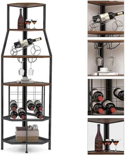 DailySupplies® Barkast - Drankkast - Wijnrek - Zwart en Bruin