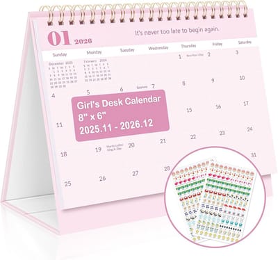 Inspirerende Bureaukalender 2025-2026 met Dagelijkse Quotes