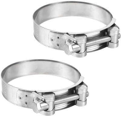 Dailygoods- Uitlaatklem 2 Stuks - Roestvrij Staal 304 - Universele Motorfiets Uitlaatpijp Klem - Duurzaam en Slijtvast - Afmetingen 44-47 mm - Hoge Kwaliteit - Uitlaatklemmen