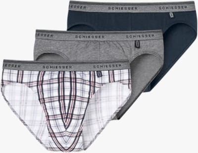 Schiesser 3 pack rio slips 95-5 maat S zwart/grijs/print