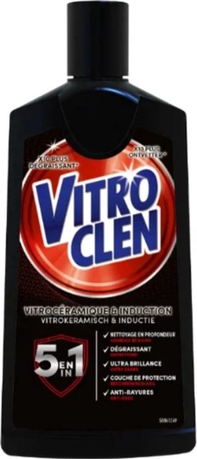 Vitroclen Kookplaatreiniger - Keramisch & Inductie - 5 in 1 - Ontvettend - Grondige Reiniging - Ultra Glans - Beschermingslaag - Anti-Kras - 200 ml