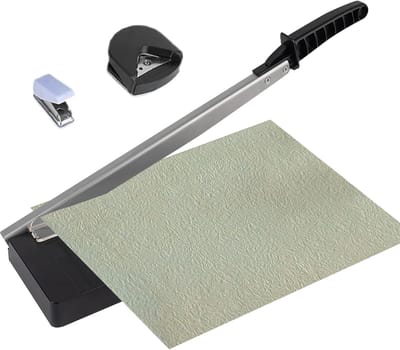Papier Snijder - Snijmachine Documenten - Hobby Projecten - Inclusief Extra Hulpmiddelen - 34 x 10.5 cm - Zwart