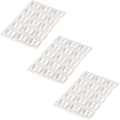 Rubberen Buffer Transparant 45 Stuks Klein Vierkant Zelfklevend 13 x 13 x H3.1 mm Geluid- en Slipstopper Elastische Buffer Beschermer Deurbuffer