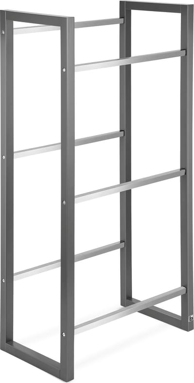 bomoe Mattis Design krattenrek stabielFSC® hout antraciet 3 kratten stijlvol keukenrek duurzaam bamboe krattenrek voor dranken, water, bier, fruitkisten