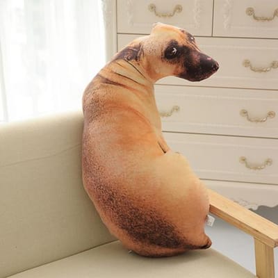 50cm Schattig Simulatie Hond Pluche Speelgoed 3D Print Knuffeldier Hond Pluche Kussen Gevuld Cartoon Kussen Kinderpop Huis Decoratie Cadeau brown