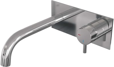 Brauer Chrome Edition Inbouw Wastafelmengkraan met Gebogen Uitloop en Afdekplaat Model B1 Chroom