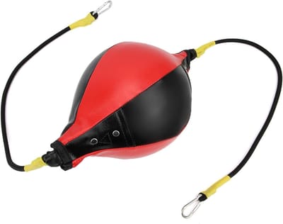 Boksbal - Reactiebal Oefenbal - Sporttraining Verbeteren - Versterkte Naden - 38x18cm - Zwart rood