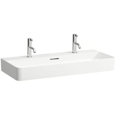 LAUFEN Val washbasin, undercounter 95 x 42 cm, with 2 tap holes, with overflow H8102870001071