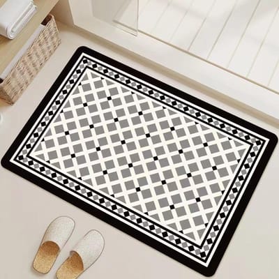 Britse Stijl Zwart-Wit Ruit Badkamer Antislip Mat Absorberend Sneldrogend Voetmat Toilet Vuil Goed Onderhoud van Diatomeeënaarde Mat 60 * 90cm