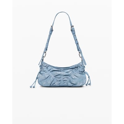 Desigual schoudertas Gathered Denim Across Body Bag Space Blue Lichtblauw