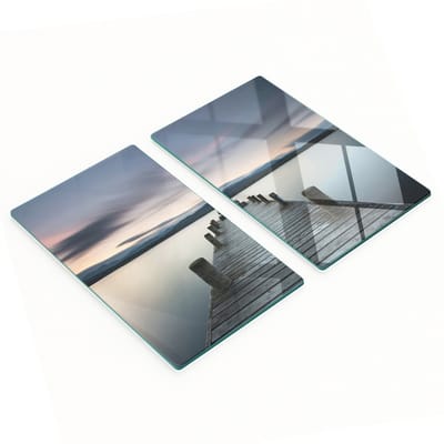 Decoratieve glazen snij- en serveerplanken Lake Molo 2x30x52 cm
