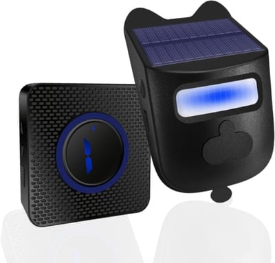 Zyrex® Opritverklikker - Entreemelder - Oprit Verklikker op Zonne-energie - Zwart - 15cm x 9cm x 10cm